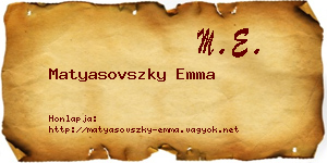 Matyasovszky Emma névjegykártya