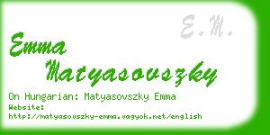 emma matyasovszky business card